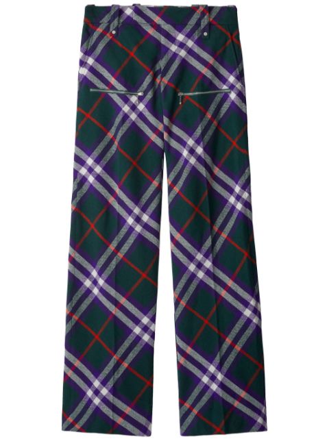 Burberry plaid-check wool trousers Men