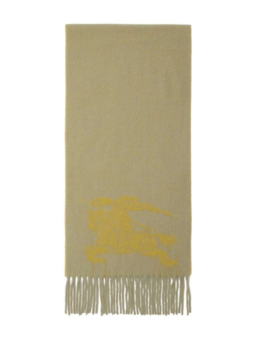 Shop Burberry Ekd Reversible Fringed Scarf In Green
