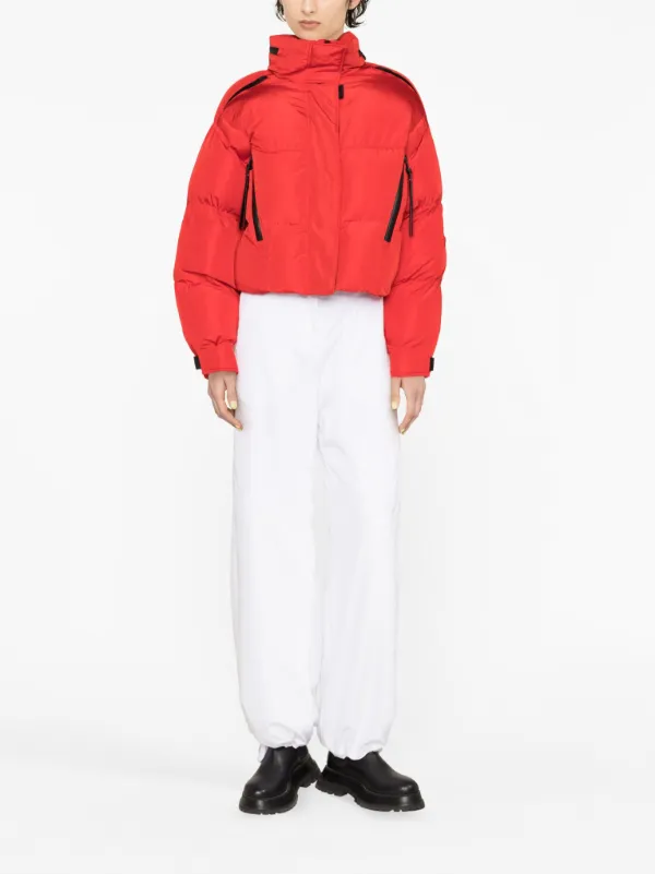 パンツ MONCLER Women Straight Pants I10938H00021829HP033 WHITE Moncler high-waist straight-leg Trousers | White | FARFETCH