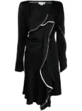 Victoria Beckham asymmetric draped midi dress - Black