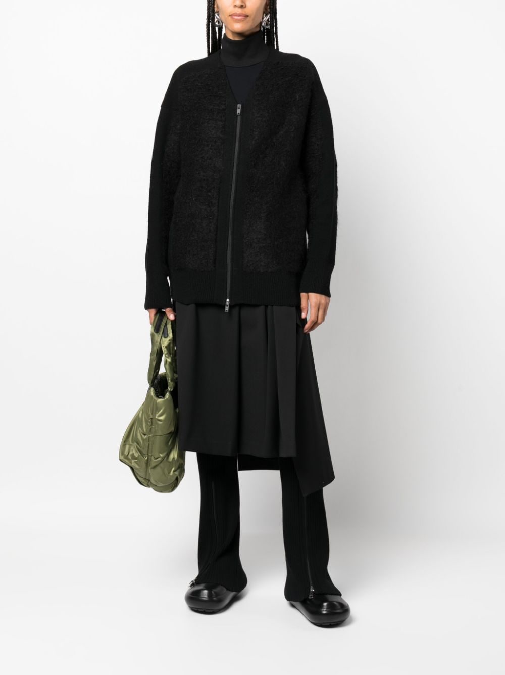 Shop Y-3 V-neck Knitted Jacket In Black