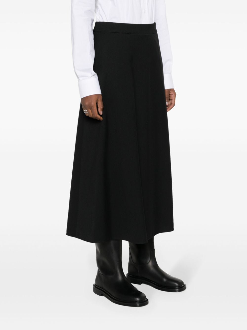 Shop Wardrobe.nyc A-line Wool Midi Skirt In Black