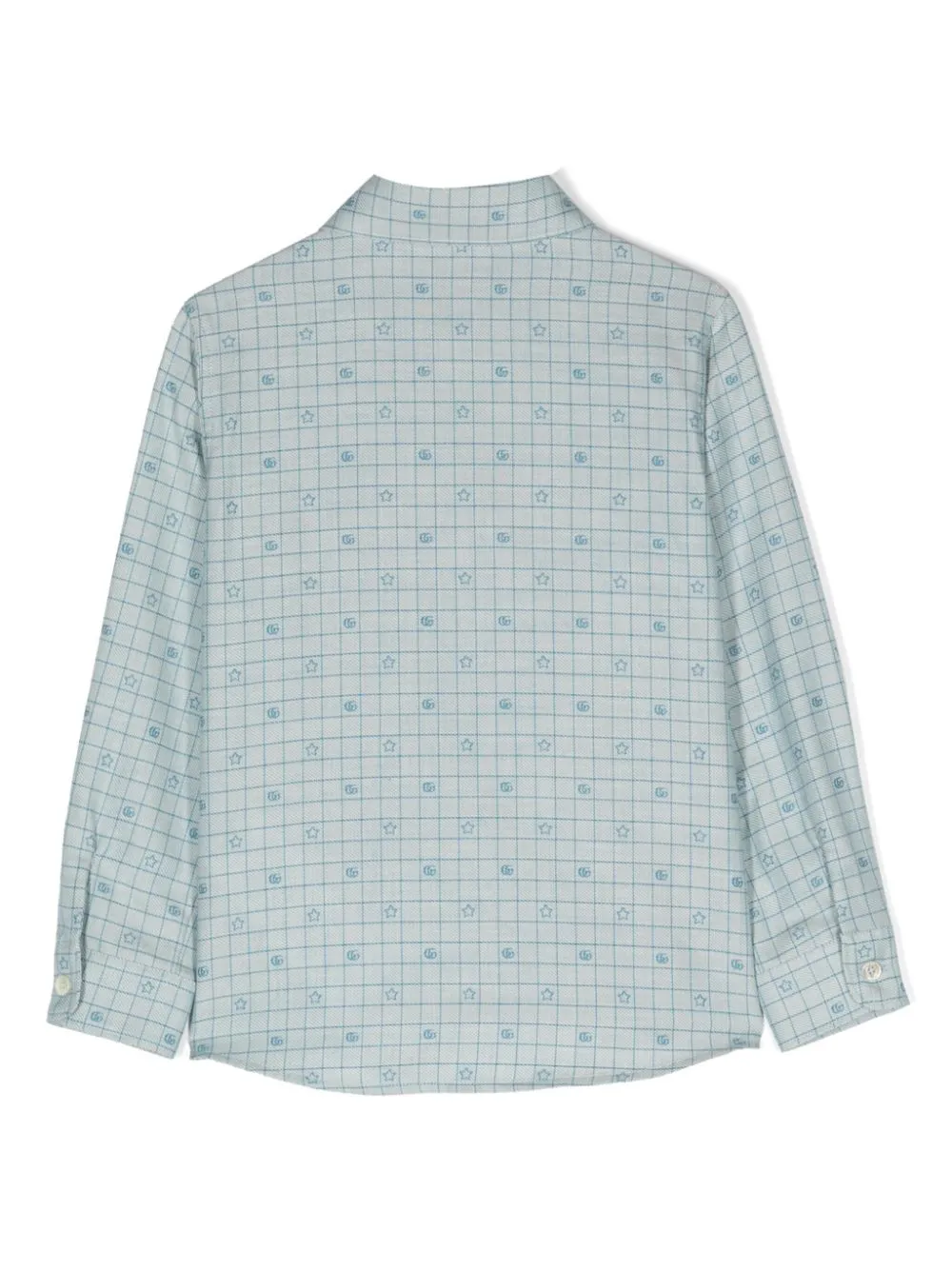 Gucci Kids monogram-print button-up shirt - Blue