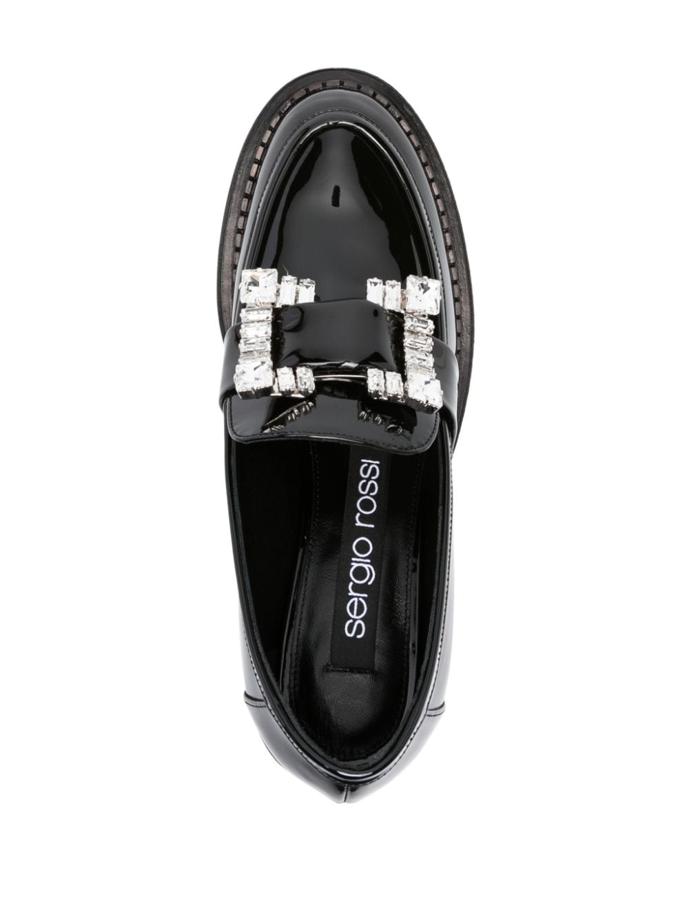 Shop Sergio Rossi Prince 85mm Leather Loafers In Black