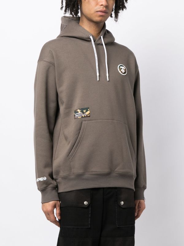 AAPE BY *A BATHING APE® logo-patches cotton-blend Hoodie - Farfetch