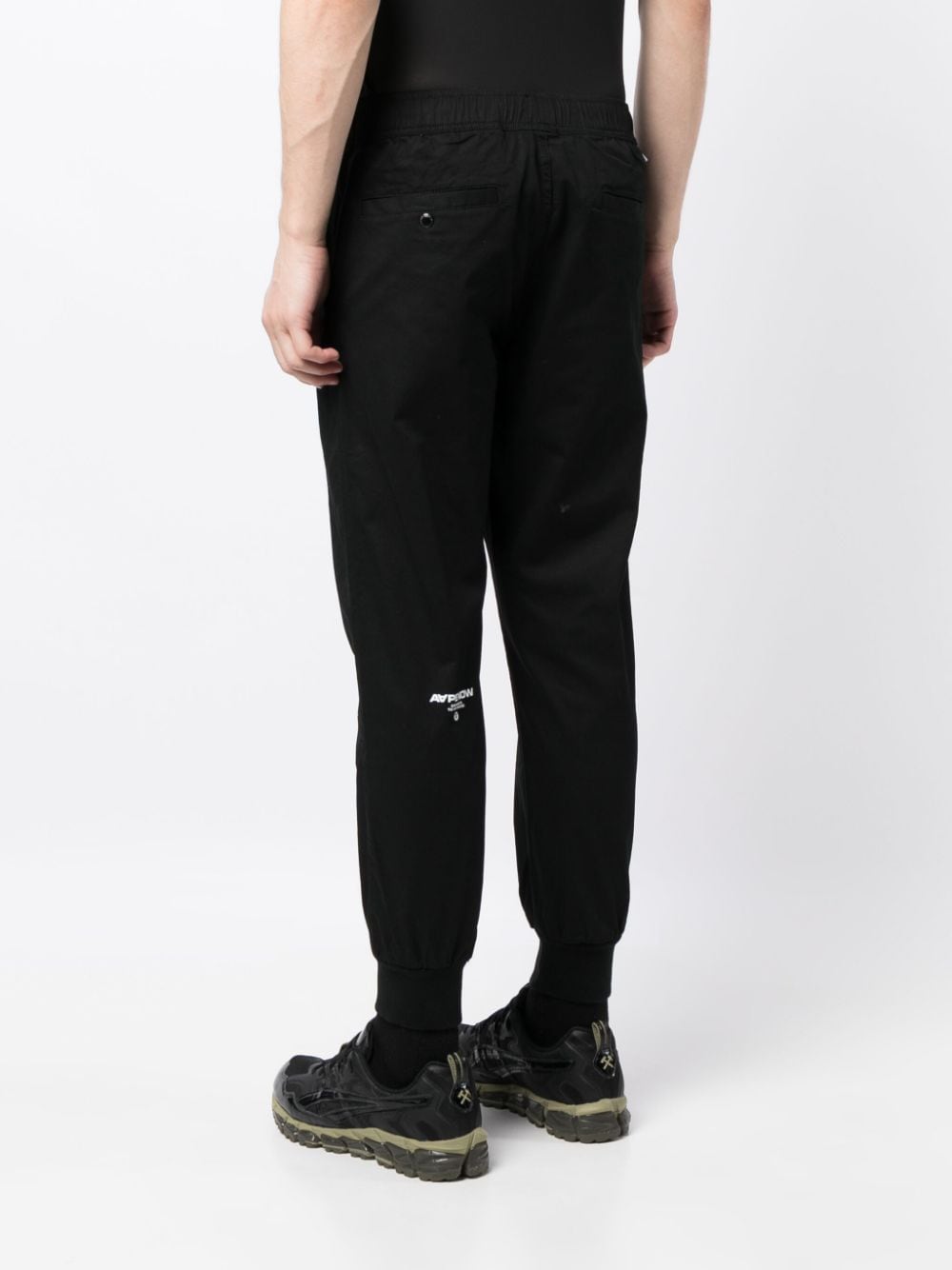 Shop Aape By A Bathing Ape Logo-patch Elasticated-waist Trousers In Black