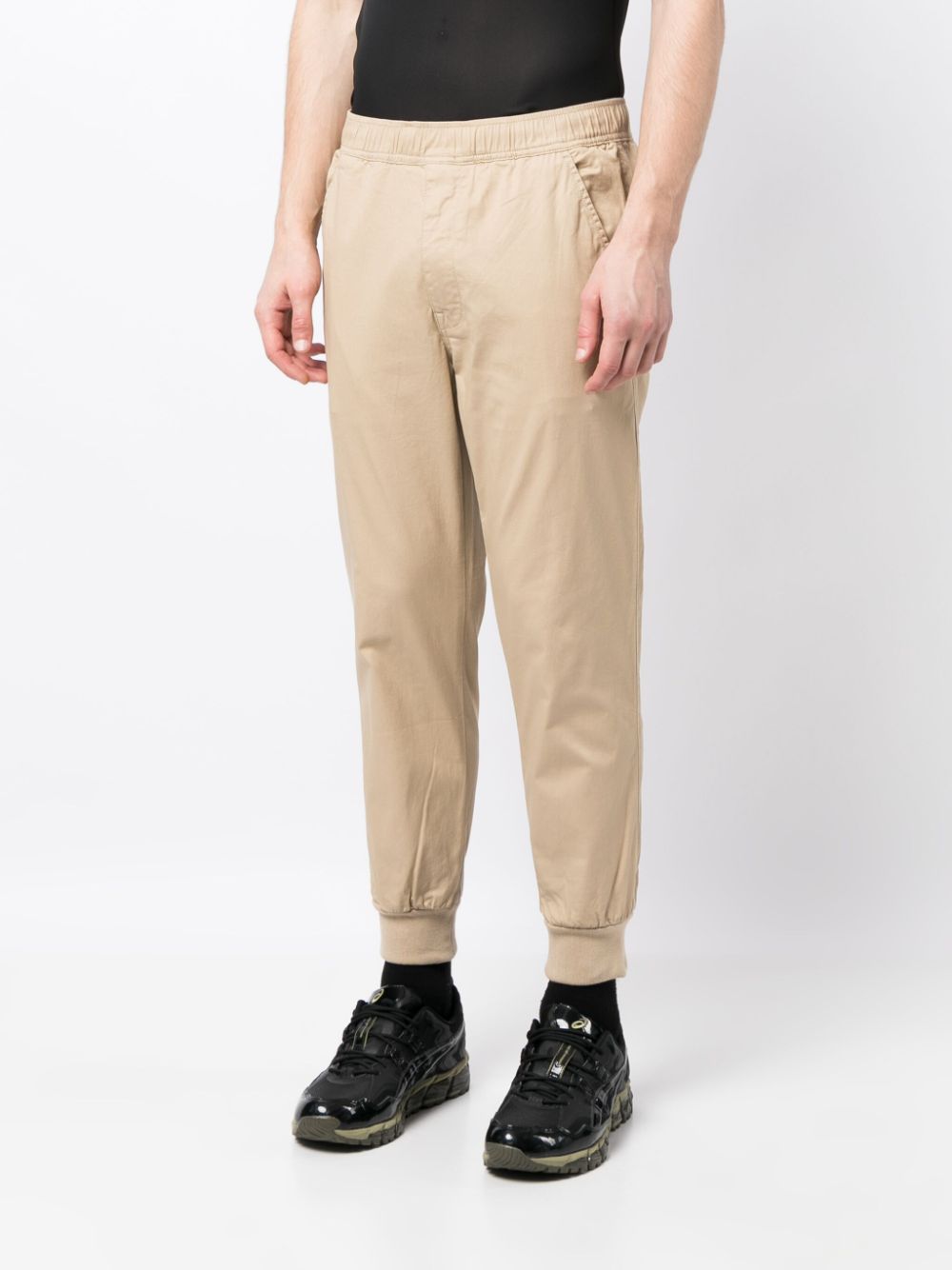 Shop Aape By A Bathing Ape Logo-patch Elasticated-waist Trousers In Neutrals