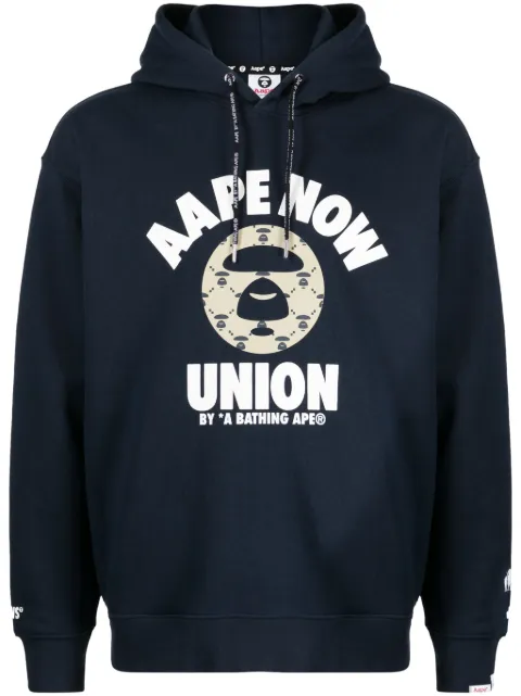 AAPE BY *A BATHING APE® logo-print drawstring-fastening hoodie