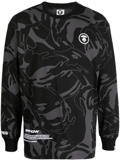 AAPE BY *A BATHING APE® logo-patch camouflage-print T-shirt