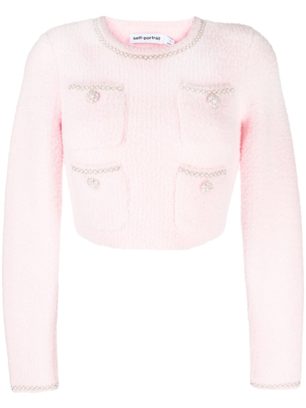 Self-Portrait crystal-embellished crew-neck Jumper - Farfetch