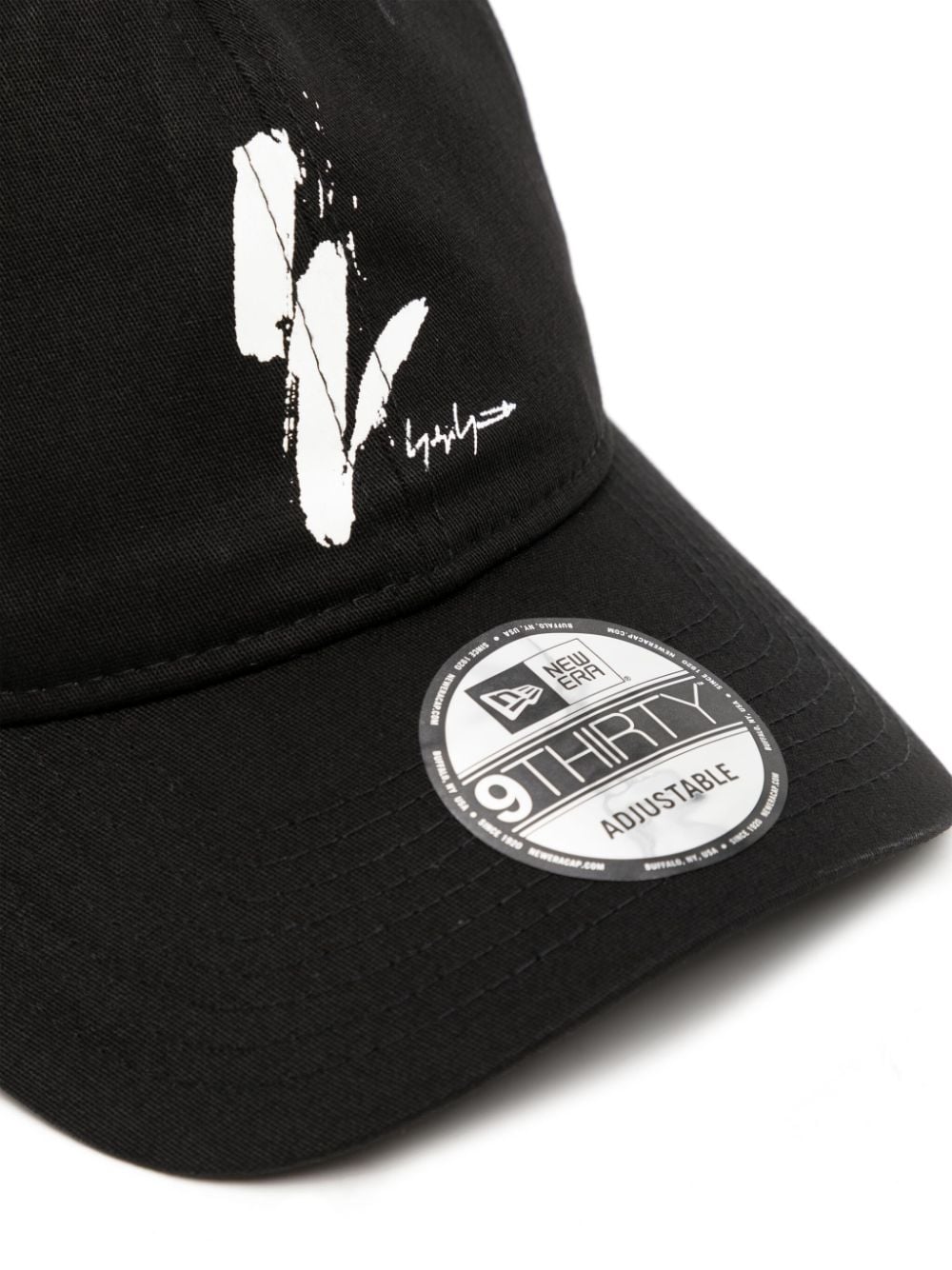 Yohji Yamamoto logo-print baseball cap - Zwart