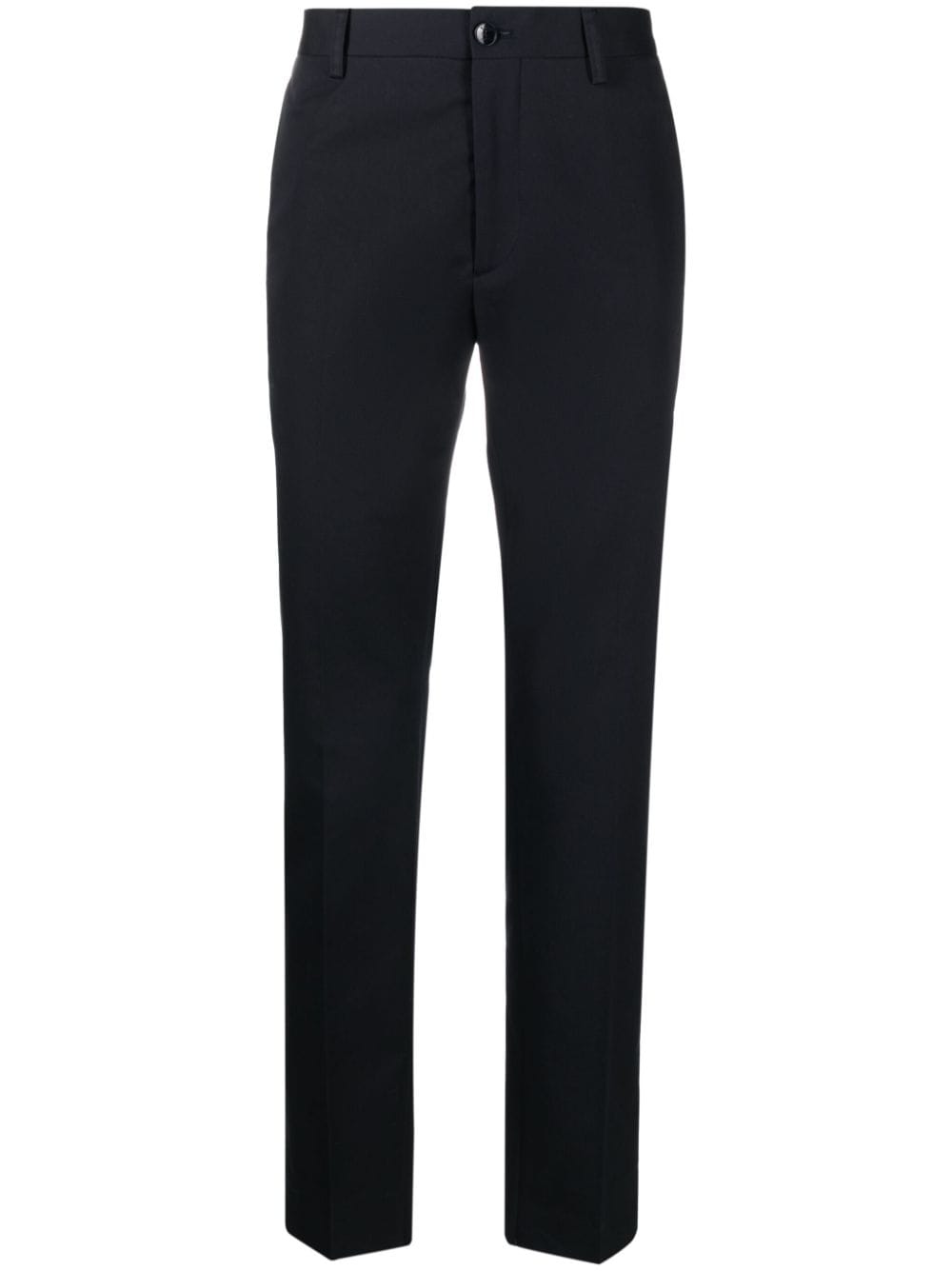 Etro Mid-rise Pressed-crease Tailored Trousers In 蓝色