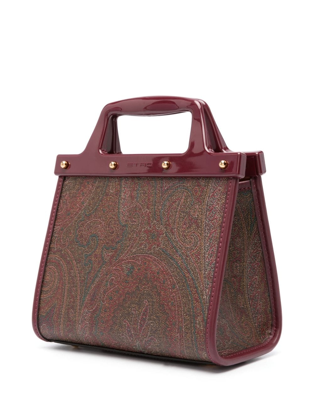 Shop Etro Mini Love Trotter Paisley-print Tote Bag In Red