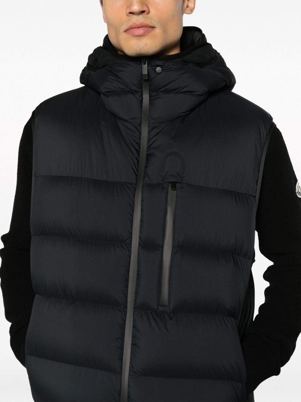 Moncler Bodywarmer met capuchon Zwart