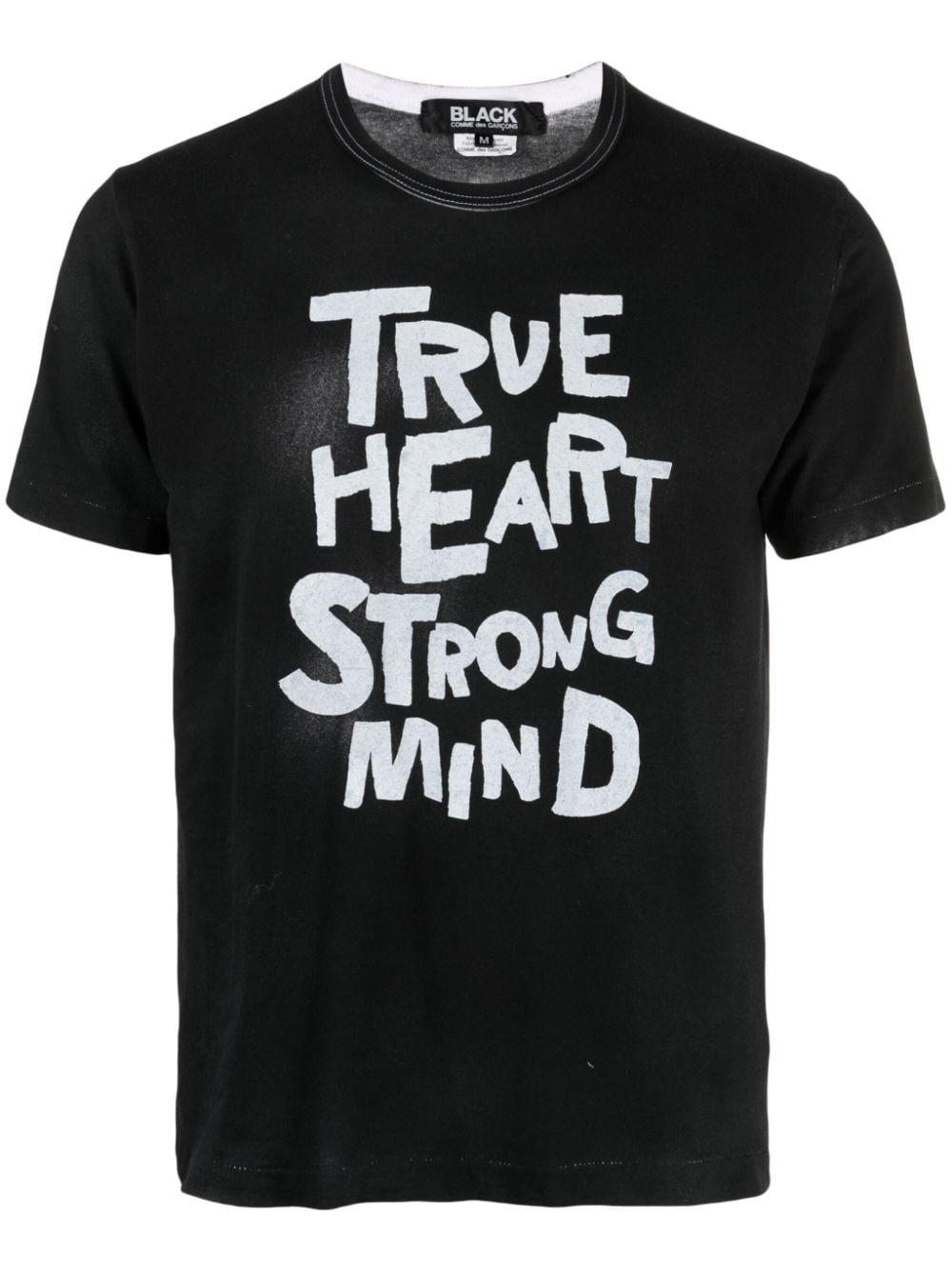 Shop Comme Des Garçons Slogan-print Cotton T-shirt In Black