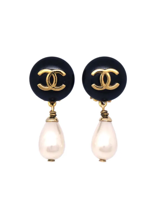 CHANEL Pre-Owned 1996 パール イヤリング | ゴールドトーン | FARFETCH JP