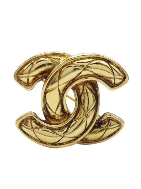 CHANEL Pre-Owned 1980-1990s CC quilted brooch