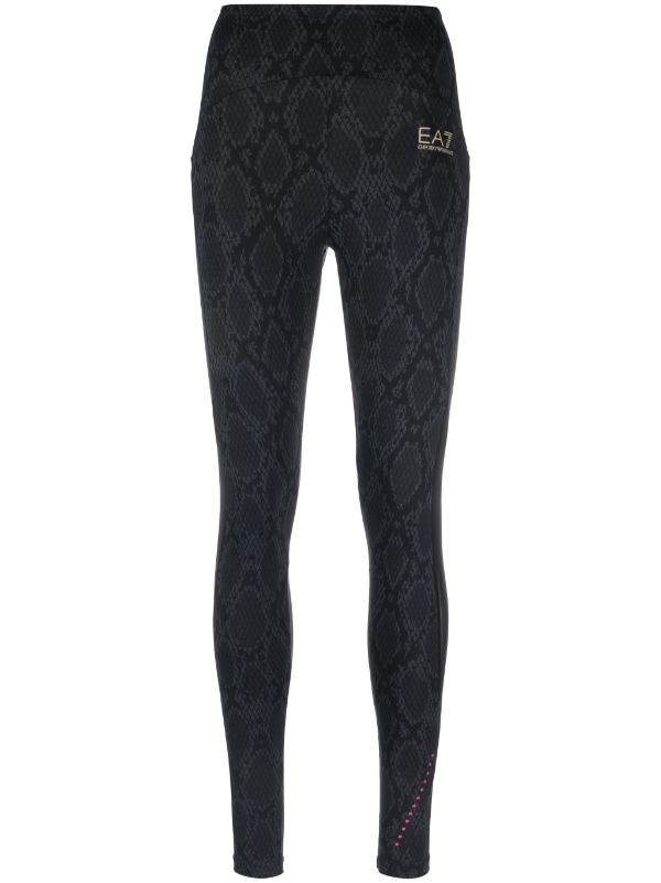 Ea7 Emporio Armani High Waist Stretch Leggings In Black