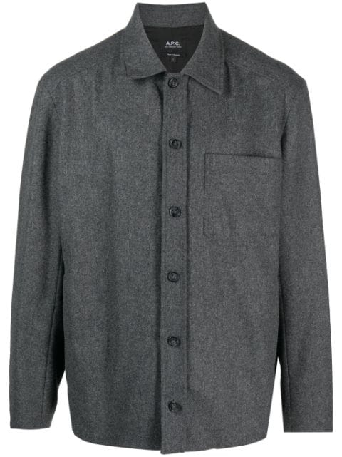 A.P.C. veste boutonnée en laine mélangée