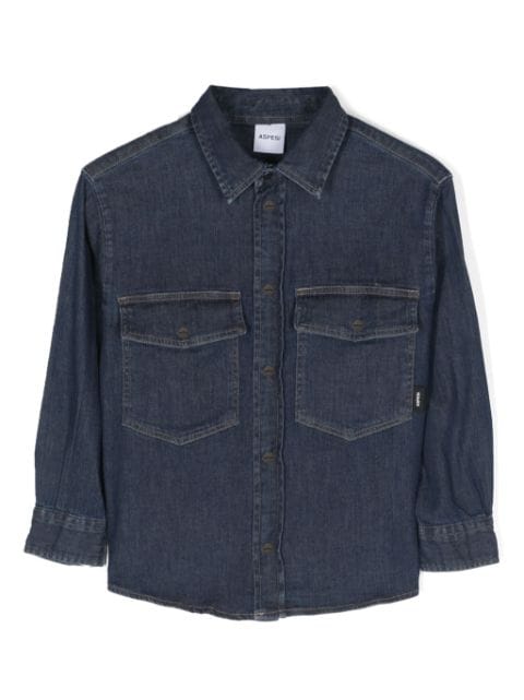 press-stud denim shirt