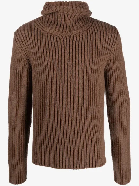Lanvin كنزة بحياكة مضلعة وهودي