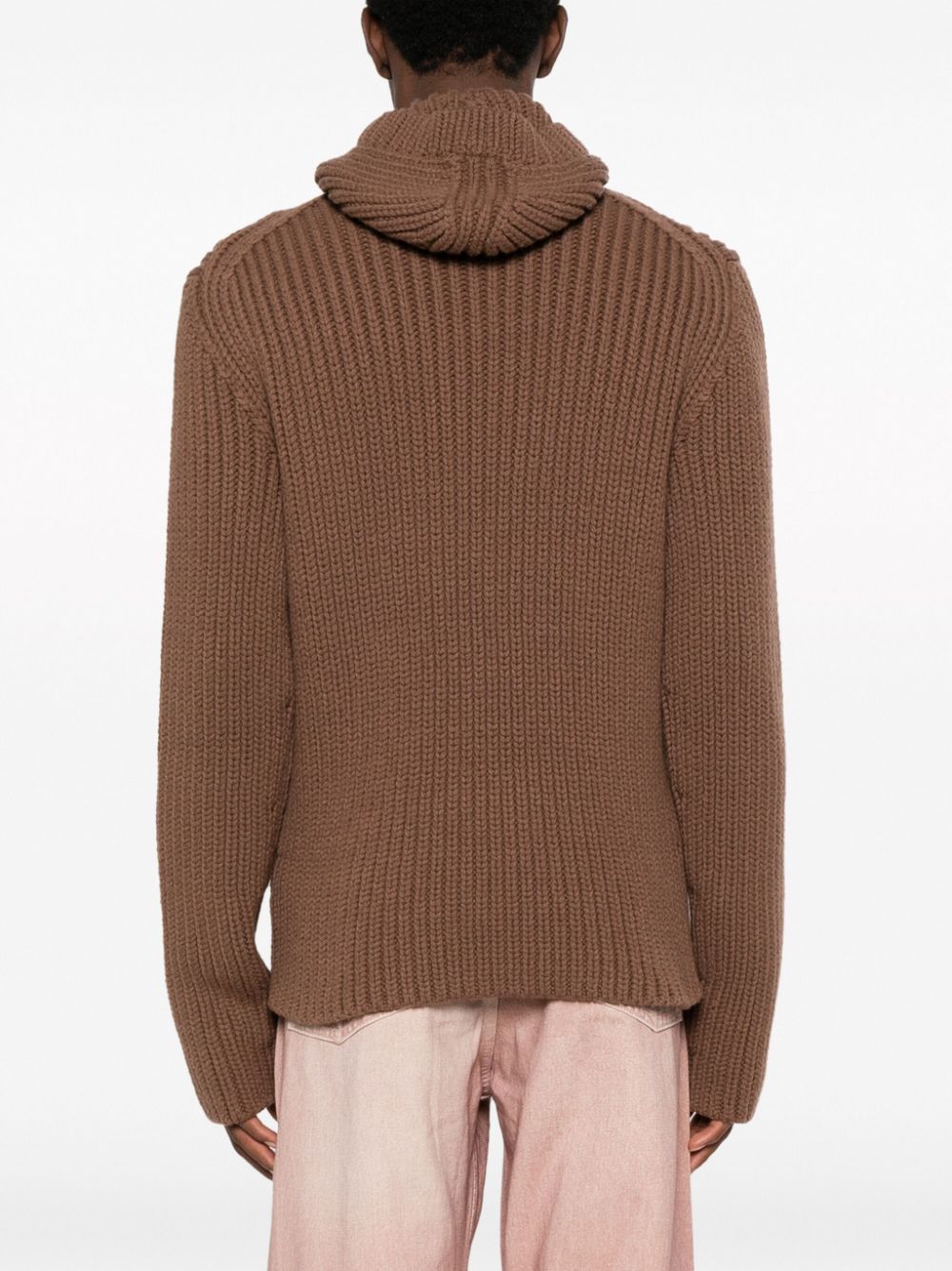 Lanvin ribbed-knit hooded jumper Men