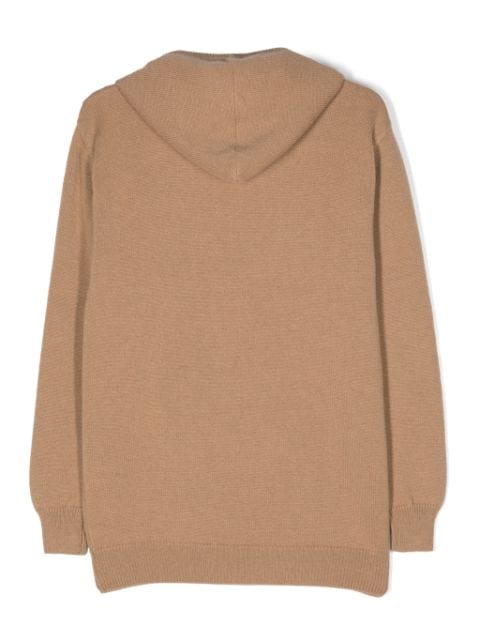 logo intarsia-knit wool-cashmere blend hoodie 