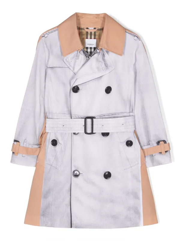 Burberry trench coat kids grey on sale