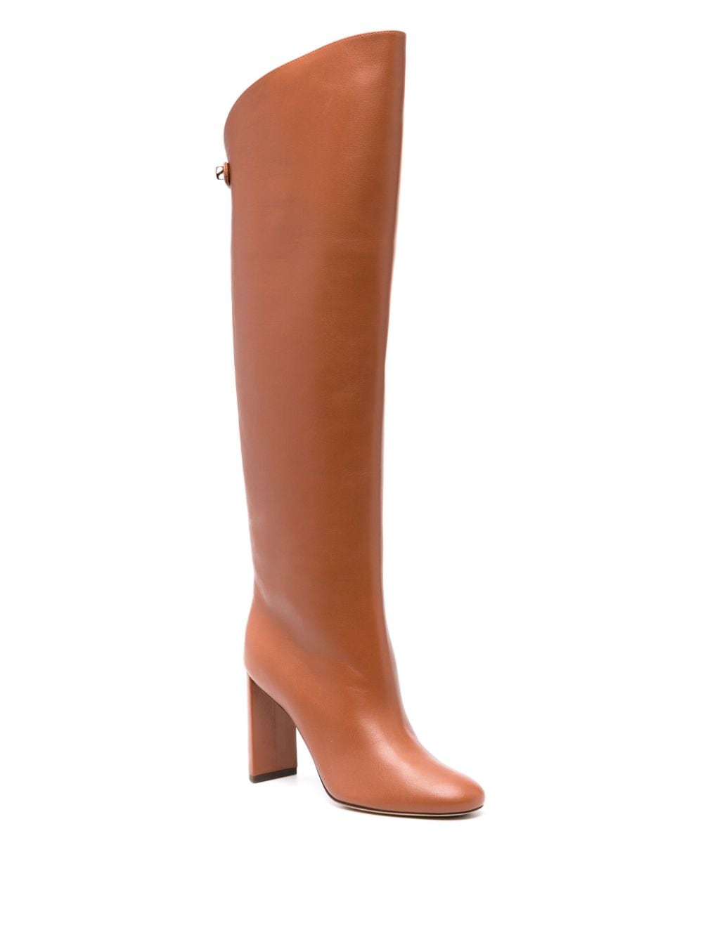 Shop Maison Skorpios Adrianna 90mm Knee-high Boots In Brown