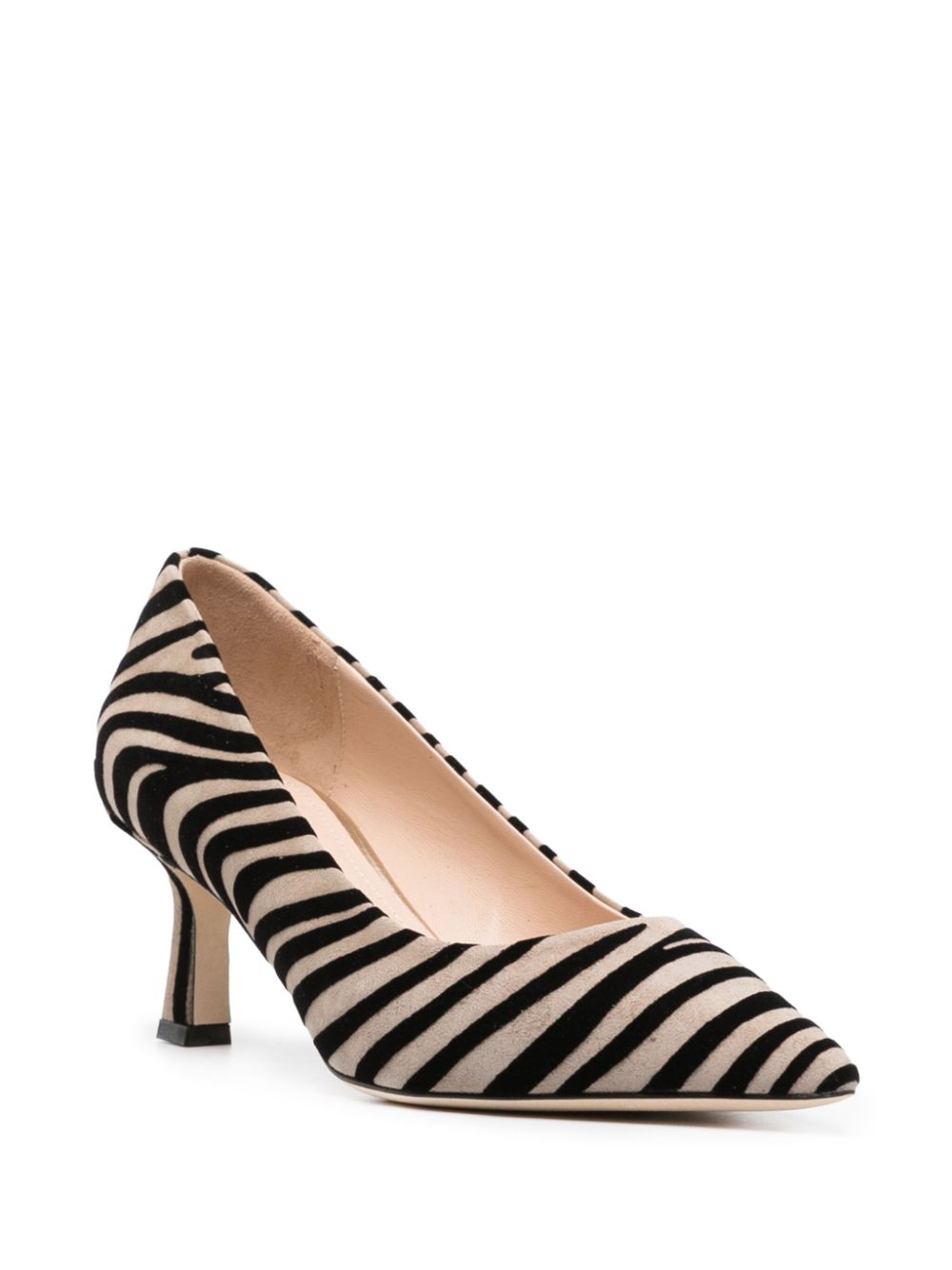 Giuliano Galiano 66mm zebra-print suede pumps - Beige