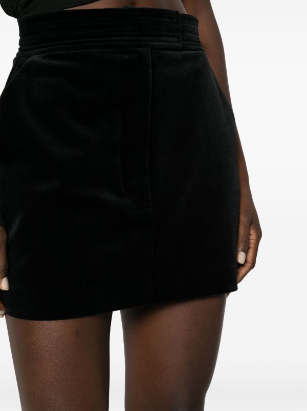 High waisted velvet top mini skirt