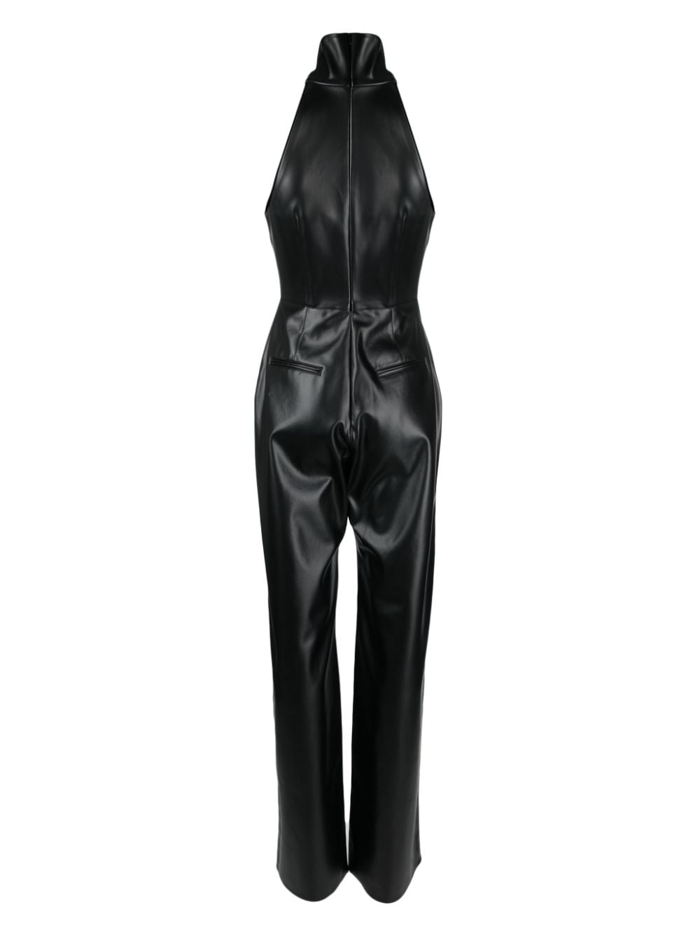 Alex Perry Jumpsuit van imitatieleer - Zwart