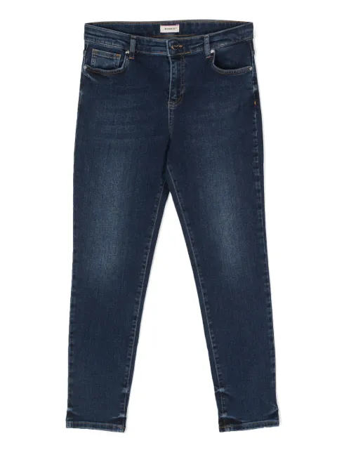Pinko Kids logo-embroidered stretch-cotton tapered jeans