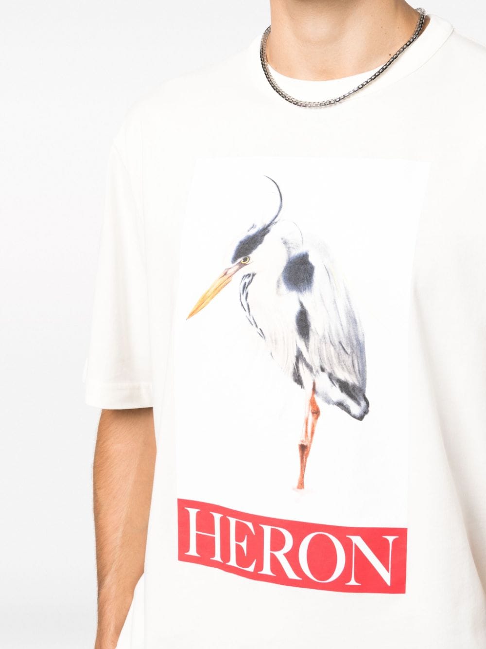 Shop Heron Preston Heron Bird Painted Cotton T-shirt In Nude