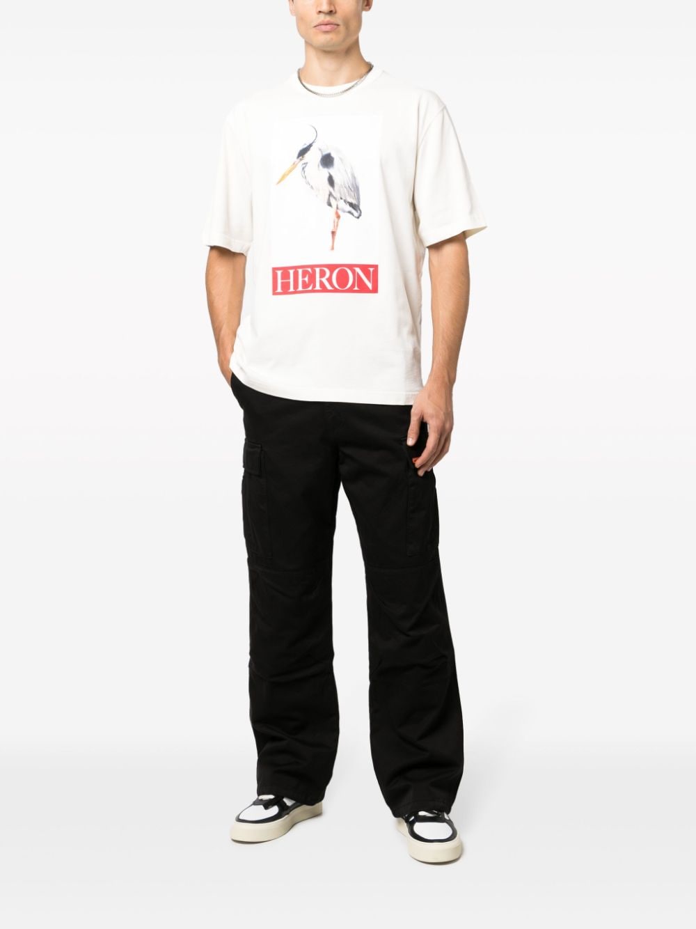 Heron Preston Heron Bird Painted cotton T-shirt - Beige