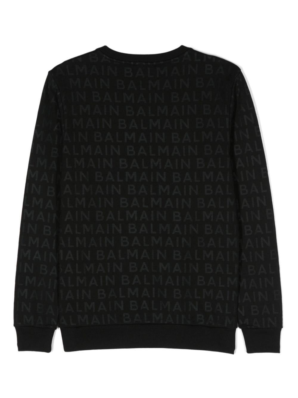 Balmain Kids logo-print cotton sweatshirt - Zwart