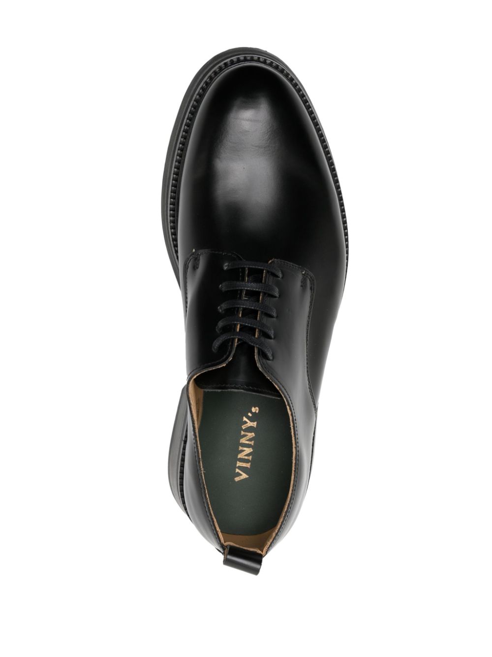 Shop Vinny's Officer Chunky Leather Derby Shoes In Black