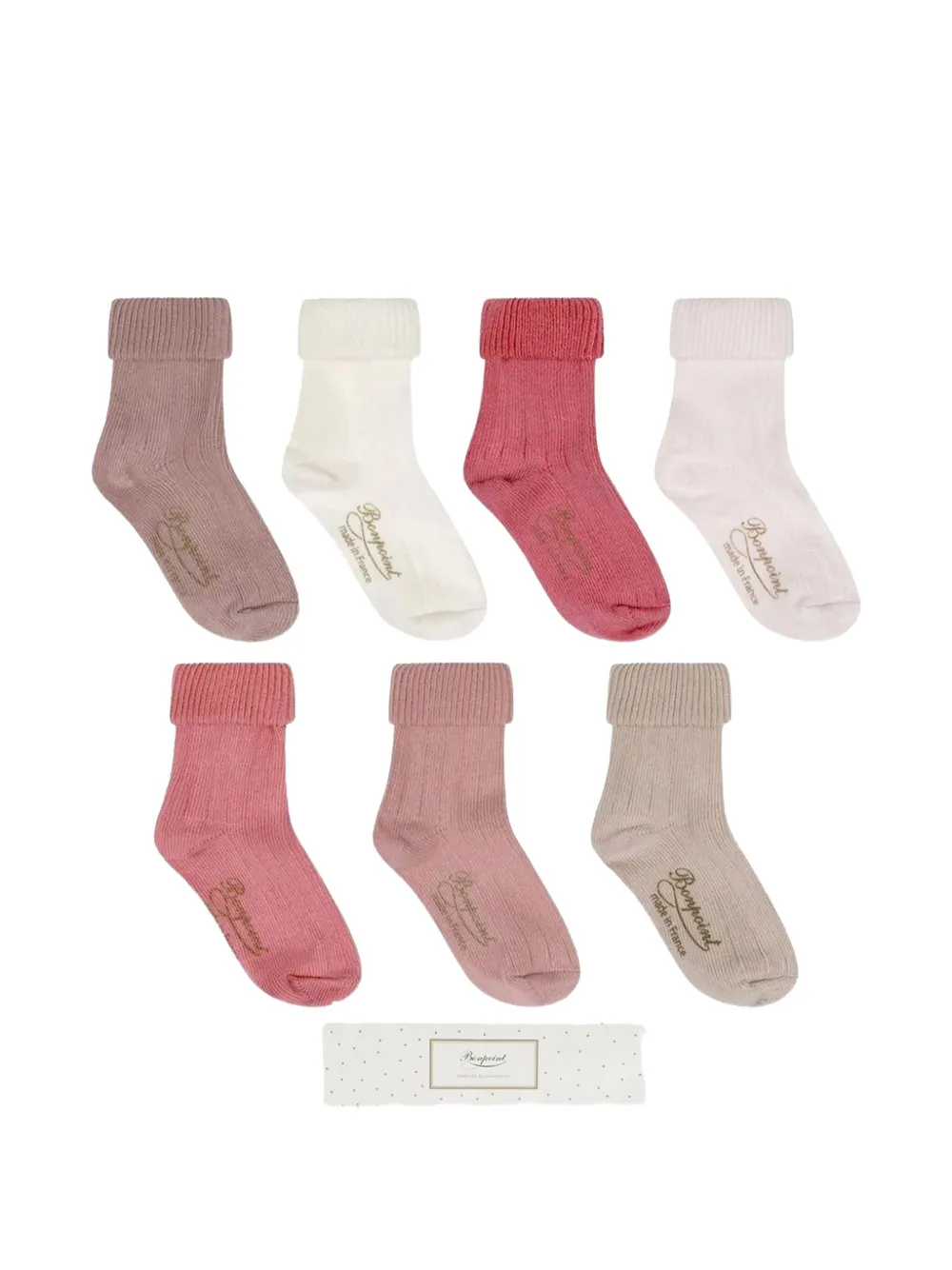 Bonpoint Kids' Ribbed Socks (set Of Seven) In Animal Print
