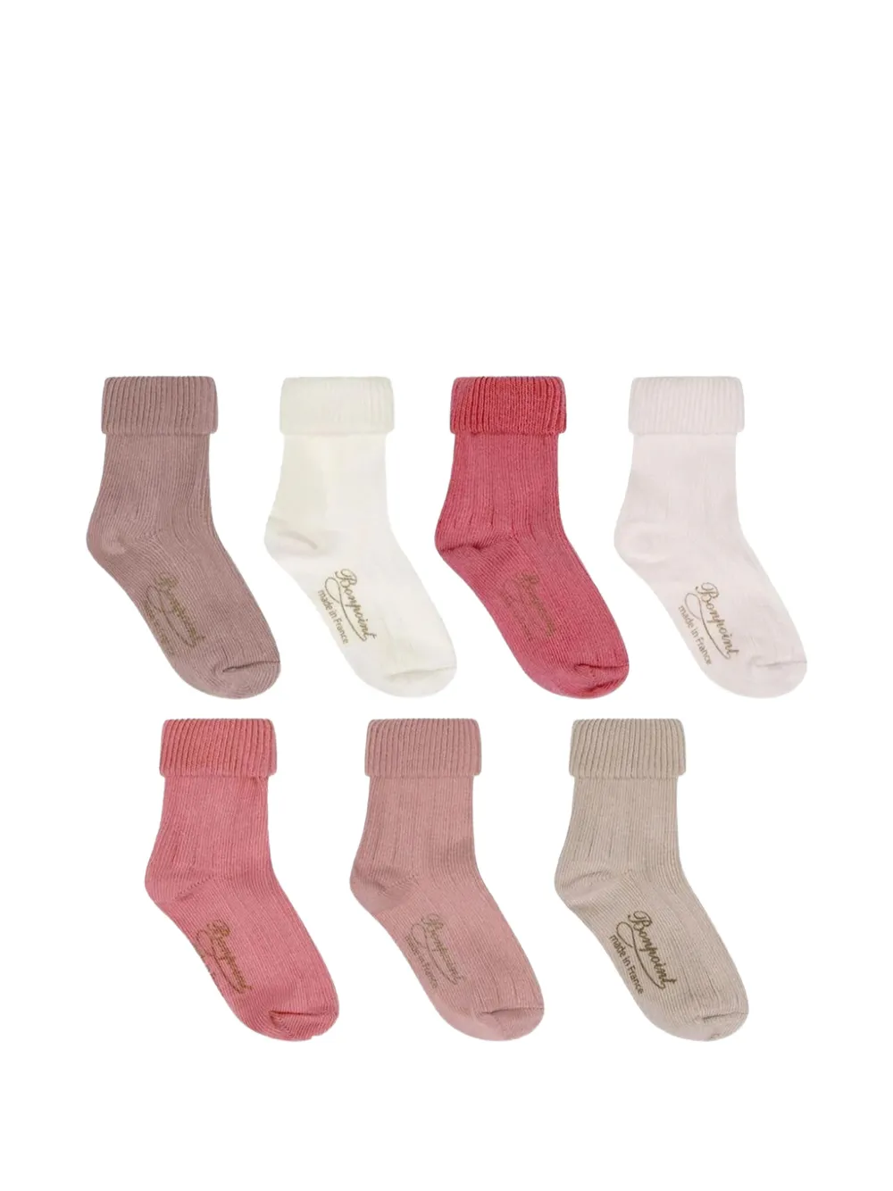 Bonpoint ribbed socks (set of seven) - Rosa