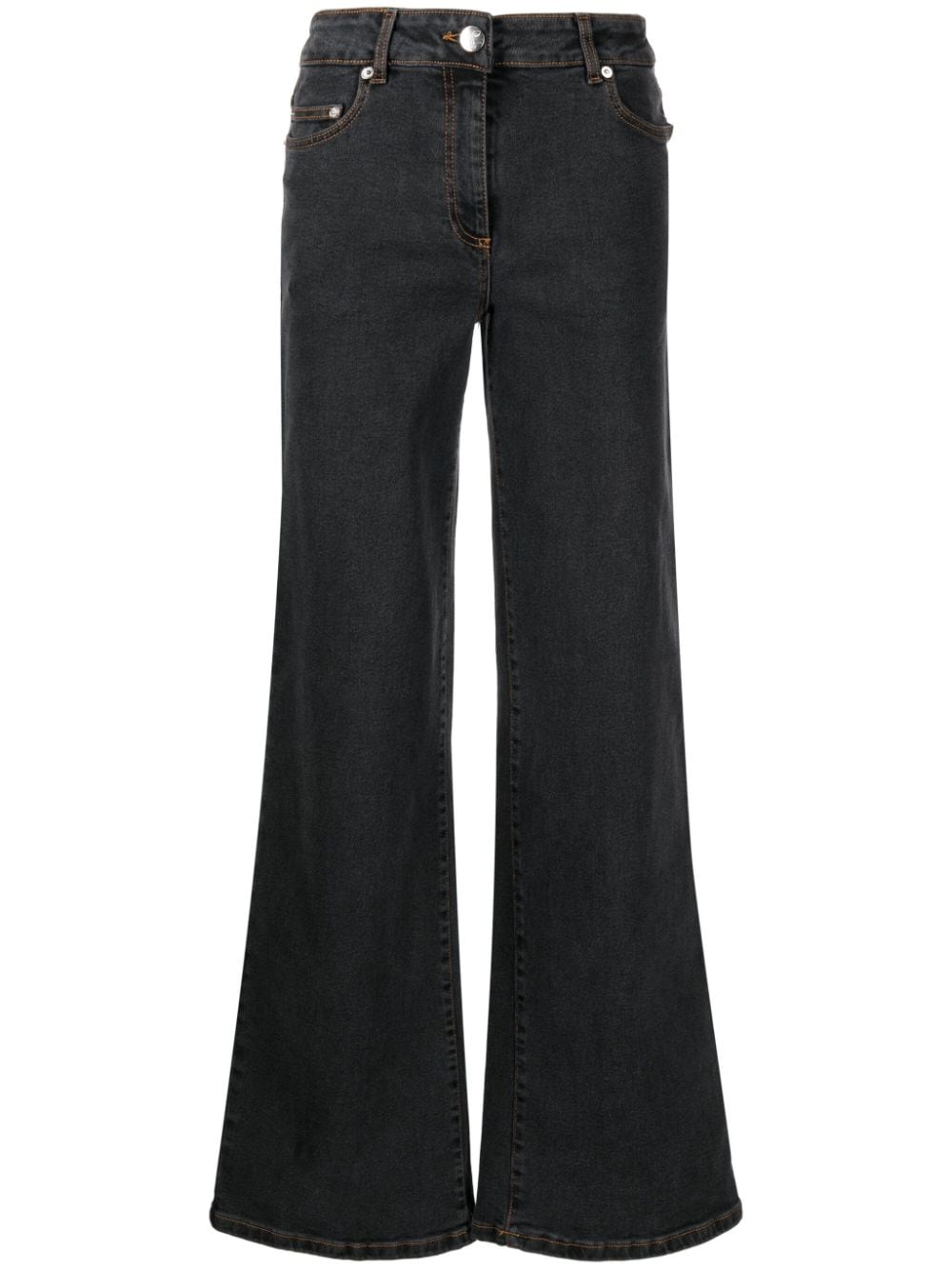 Vivetta Mid-rise Wide-leg Jeans In Grey