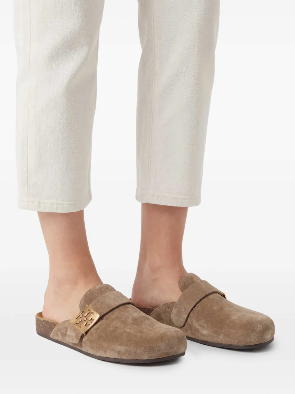  Tory Burch Mules Con Placa Del Logo - Neutro 