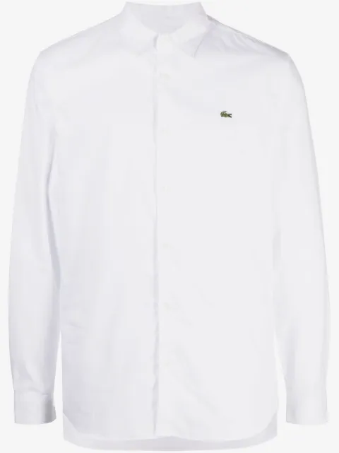 Lacoste logo-embroidered poplin cotton shirt