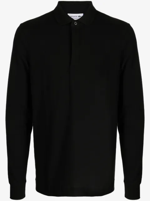 Lacoste logo-patch long-sleeve polo shirt