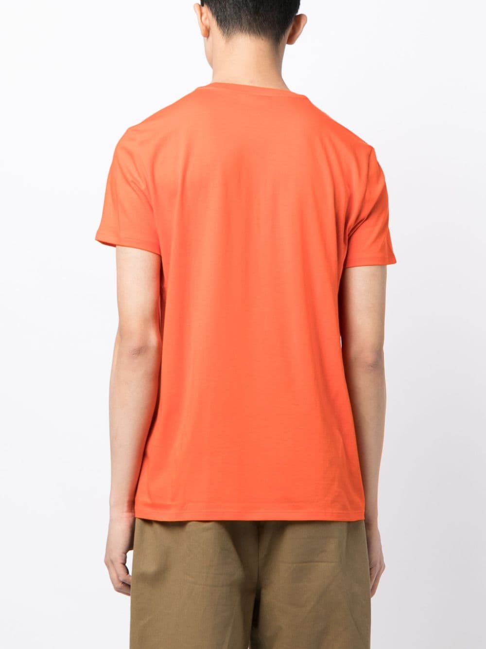 Shop Lacoste Logo-embroidered Cotton T-shirt In Orange