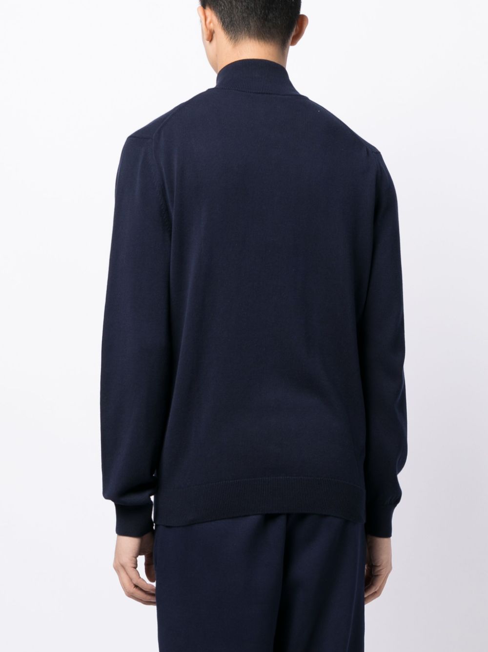 Shop Lacoste Crocodile Logo-patch Zip-up Sweatshirt In Blue