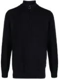 Barbour funnel-neck zip-up wool jumper - Blue