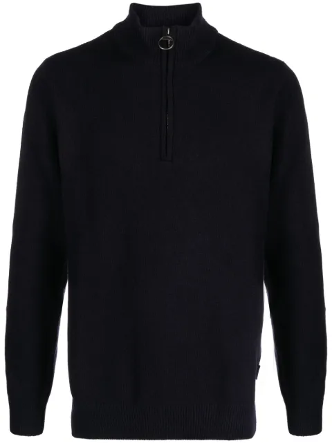 Barbour funnel-neck zip-up wool jumper