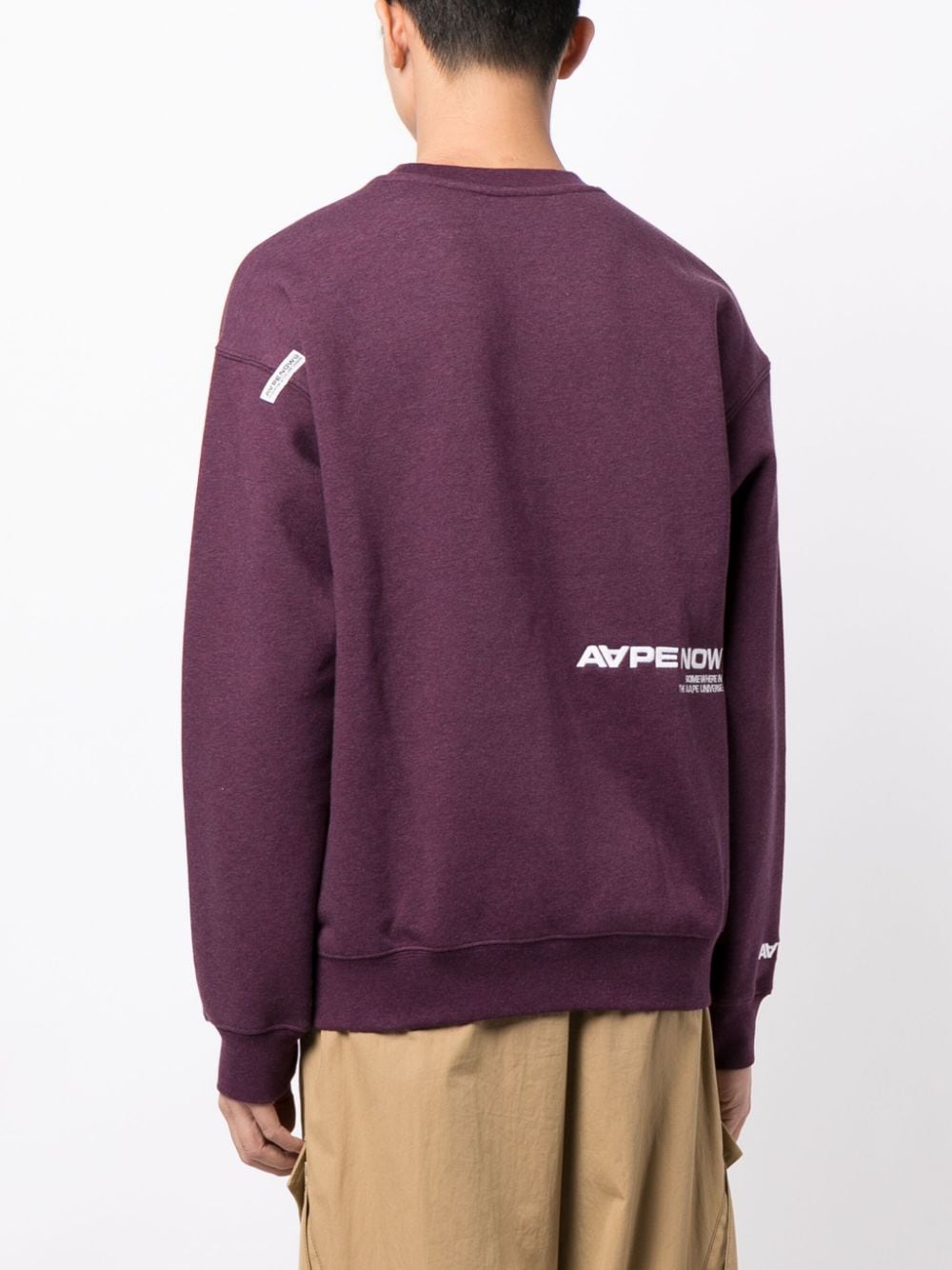 AAPE BY *A BATHING APE Sweater met logopatch Paars