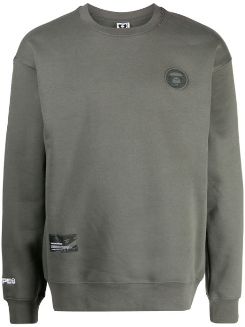 AAPE BY *A BATHING APE logo-patch crew-neck sweatshirt Men