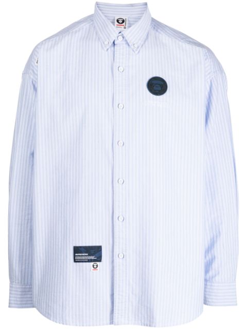 AAPE BY *A BATHING APE logo-patch striped shirt Men